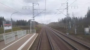 «Невский экспресс», 200 км/ч, вид назад из хвостового вагона