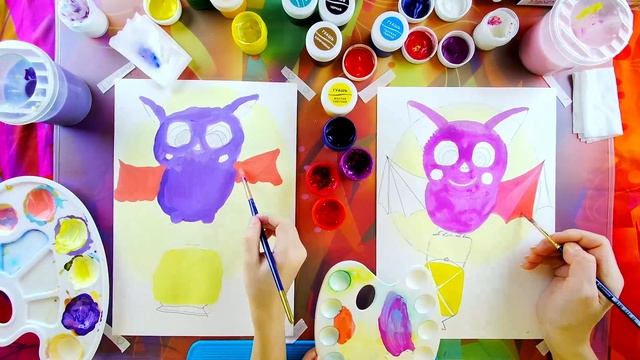 Рисуем летучую мышку на Хеллоуин смотреть онлайн