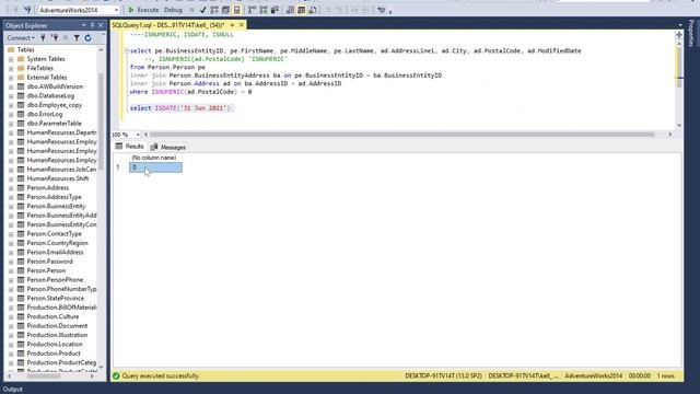 MS SQL tutorial on use of ISNULL, ISDATE and ISNUMERIC functions смотреть онлайн