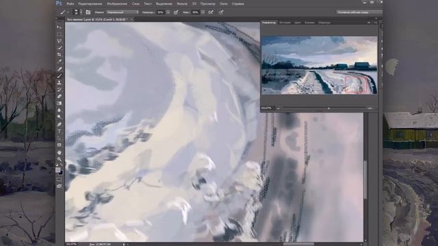 Зимний Вечер. Написанный в Photoshop/ Corel PAINTER 2023 /Thick Paint смотреть онлайн