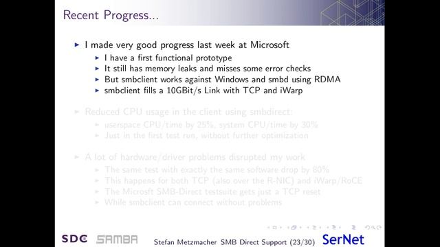 SDC 2018 - Samba SMB-Direct Status Update