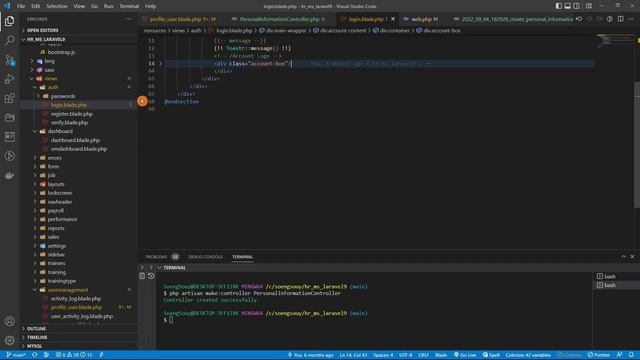 CREATE FULL INSERT TO DATABASES LARAVEL 9 | HR SYSTEM смотреть онлайн