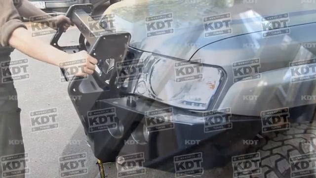 KDT Nissan передний силовой бампер со съемным кенгурином смотреть онлайн