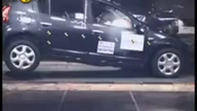 Краш тест Dacia Sandero 2008 with safety pack (E-NCAP) смотреть онлайн