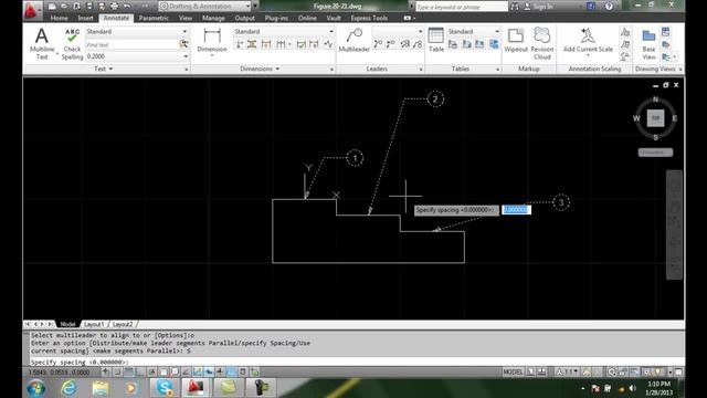 AutoCAD II 20-23 Aligning Multileaders Specify Spacing Option смотреть онлайн