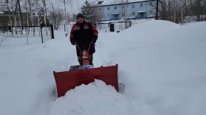 Уборка снега, мотоблоком  МТЗ БЕЛАРУС 012WM WEIMA 188F, Саха Якутия, п.Светлый, 9.03.2023г.