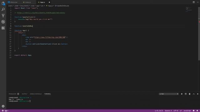 Handeling React Events смотреть онлайн