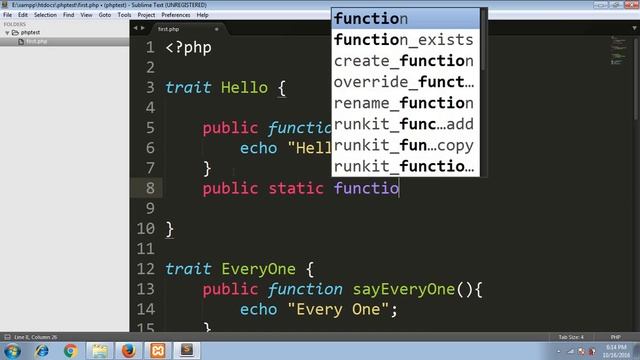 PHP oops traits Tutorial -11 смотреть онлайн