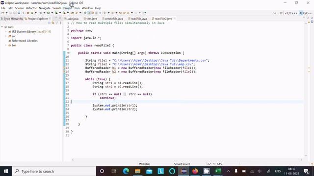 How to read two files simultaneously in java смотреть онлайн