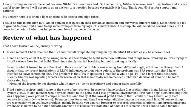 Recovering from badly damaged package system (dpkg+python+?) (2 Solutions!!) смотреть онлайн
