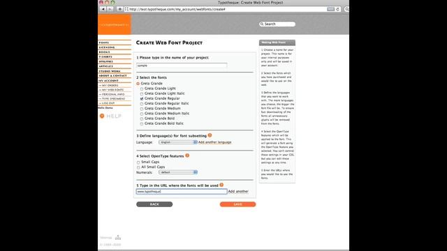 Typotheque Web Font Service demo смотреть онлайн