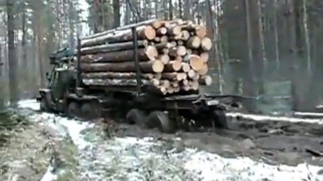 Груженный Урал проходит брод смотреть онлайн