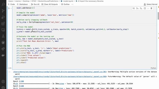Explaining Python Script for Training and Evaluating Neural Networks on the Boston Housing Dataset смотреть онлайн