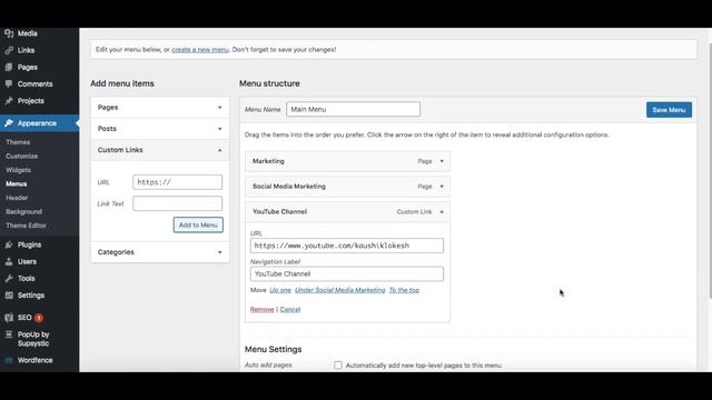 How to add Custom link as Menu in WordPress Website | Add Custom Link to Menu смотреть онлайн