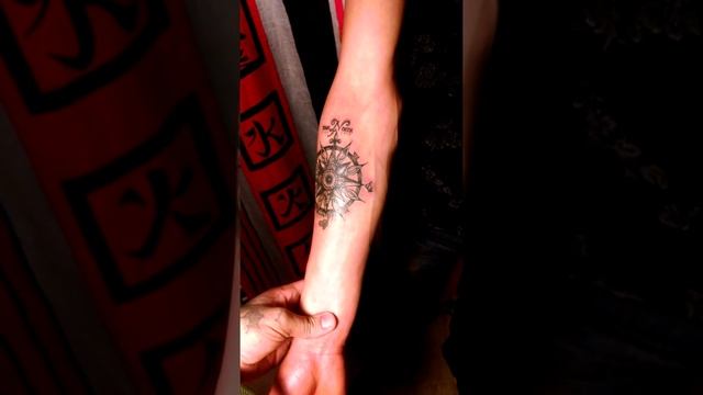 Simple Compass Tattoo By FERID BLACKANGEL TATTOO ARTIST