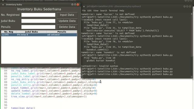 202209267 - CRUD inventory buku python tkinter sqlite input dan update belum bekerja part 2 смотреть онлайн