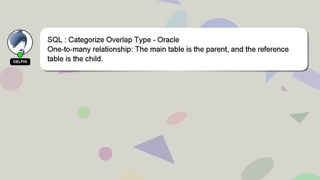 SQL : Categorize Overlap Type - Oracle смотреть онлайн