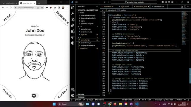 Animated Head Portfolio From Scratch (Light/Dark Mode) смотреть онлайн