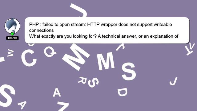 PHP : failed to open stream: HTTP wrapper does not support writeable connections смотреть онлайн