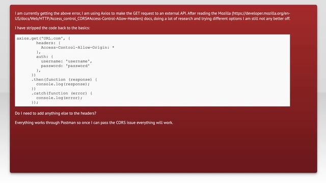 Vue and Axios CORS error No 'Access-Control-Allow-Origin' header is present on the requested res... смотреть онлайн