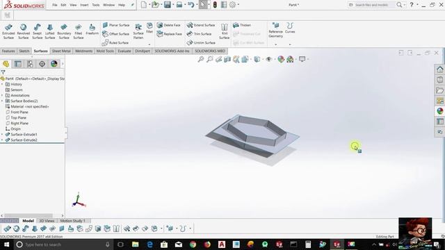 How to use extrude , trim , knit and thicken surface to make clay game toy in solidworks tutoria смотреть онлайн