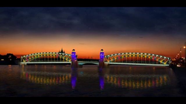 Пример подсветки моста Петра Великого смотреть онлайн