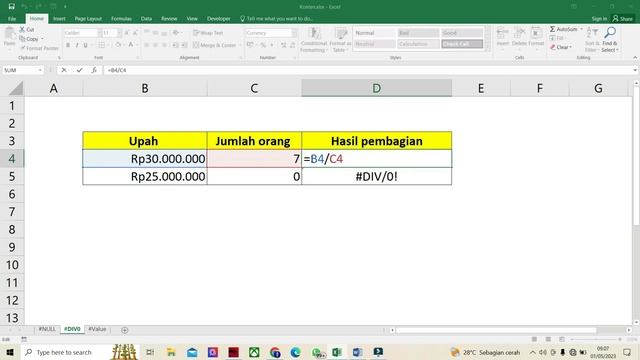 Cara Mengatasi Error #NULL! #DIV/0! Dan #VALUE pada excel! смотреть онлайн