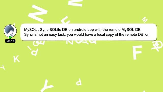 MySQL : Sync SQLite DB on android app with the remote MySQL DB смотреть онлайн