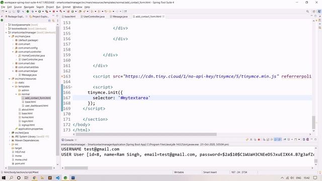 Integrating TinyMCE in project | Smart Contact Manager #21 | Spring Boot Tutorial смотреть онлайн