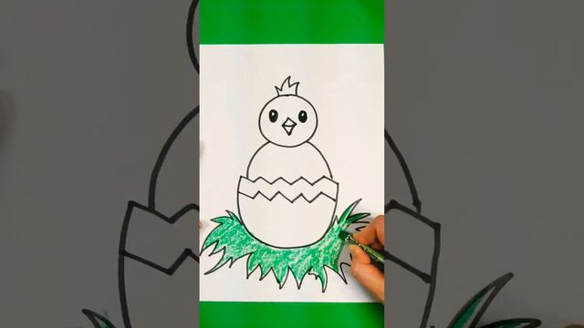 How To Draw Easter Baby Chick. Easy. Як намалювати Пасхальне Курча. смотреть онлайн