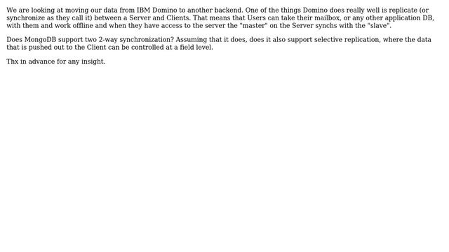 Does MongoDB support two 2-way synchronization смотреть онлайн