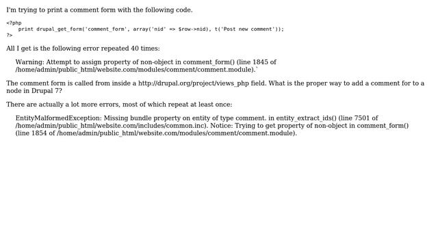 Drupal: Print the comment form with PHP смотреть онлайн