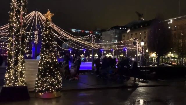 Christmas time in Stockholm. Virtual walk compilation with Christmas lights and snow смотреть онлайн