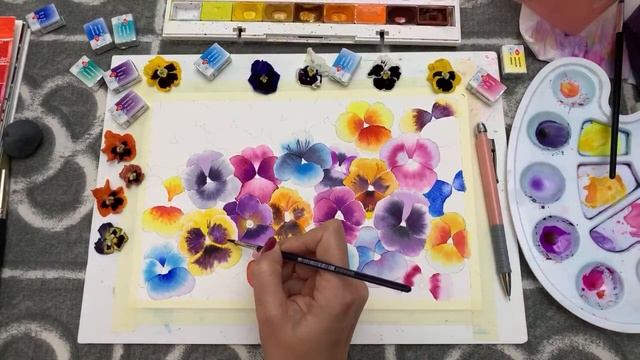 Цветы акварелью смотреть онлайн