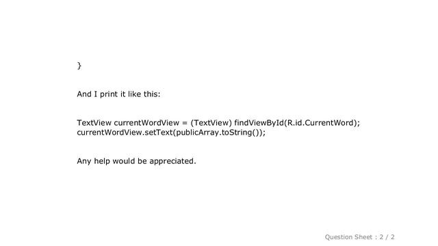 Android : Print array without brackets and commas смотреть онлайн