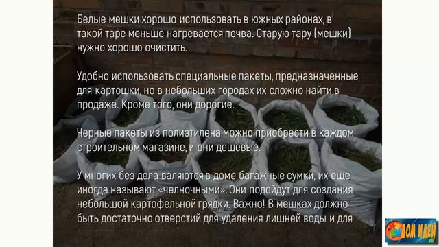 Выращивание картофеля в мешках. смотреть онлайн