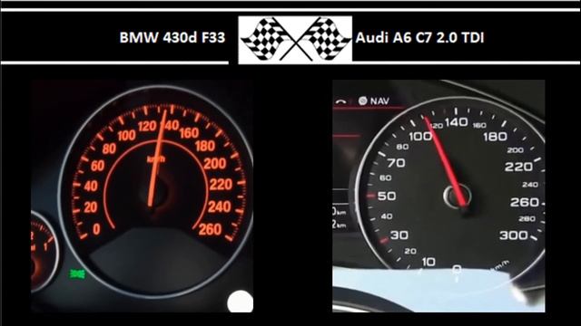 BMW 430d F33 VS. Audi A6 C7 2.0 TDI - Acceleration 0-100km/h смотреть онлайн