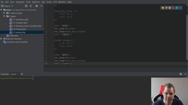 php7 for absolute beginners - types - arrays смотреть онлайн