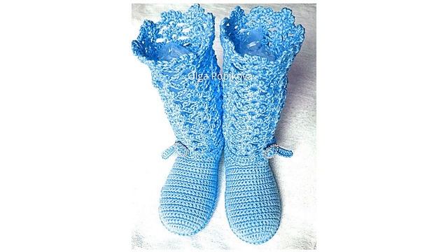 Сапожки (лето) Вязание крючком. МК в ПДФ. смотреть онлайн