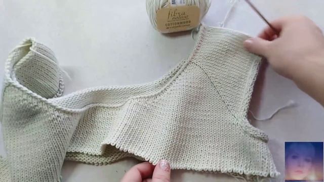 Красивая и очень простая обработка для края. Реглан с коротким рукавом. смотреть онлайн