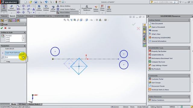 22 SolidWorks 2015 Tutorial 22 Scale Sketch смотреть онлайн