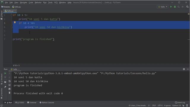 06 Pythonda shart operatori - Python Dasturlash tili смотреть онлайн