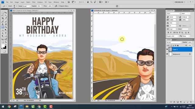 Tutorial Cara Cepat Edit Foto Karikatur Mudah siap cetak - Free download template #psd cdr смотреть онлайн