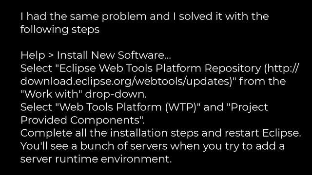 Java :Apache Tomcat Not Showing in Eclipse Server Runtime Environments [duplicate](5solution) смотреть онлайн