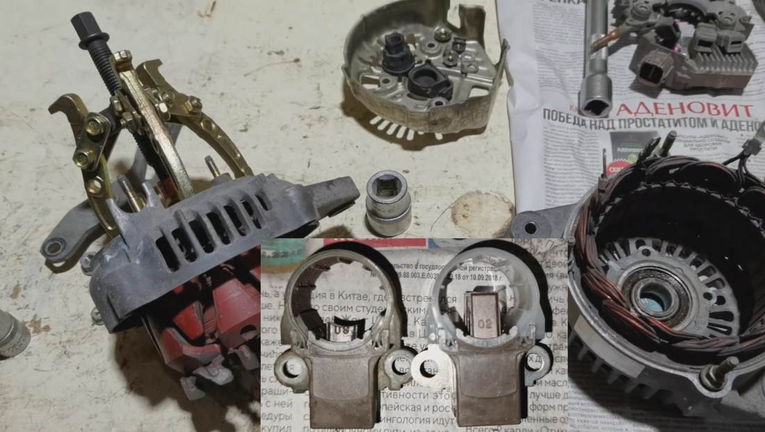 Замена щёток генератора DENSO и обновление смазки в подшипниках Тойота Королла смотреть онлайн