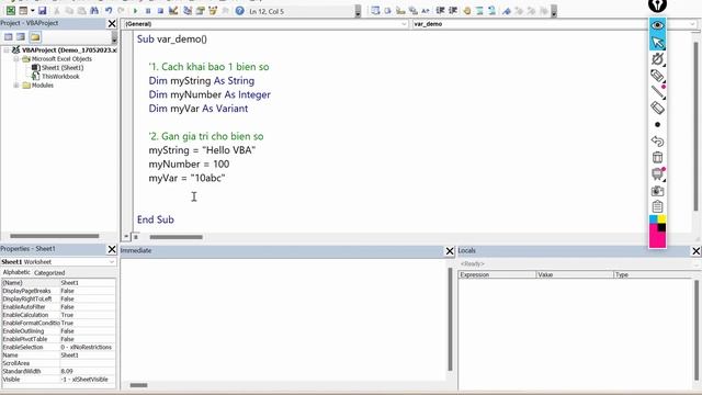 VBA EXCEL CƠ BẢN | KIỂU DỮ LIỆU VÀ BIẾN SỐ TRONG VBA смотреть онлайн