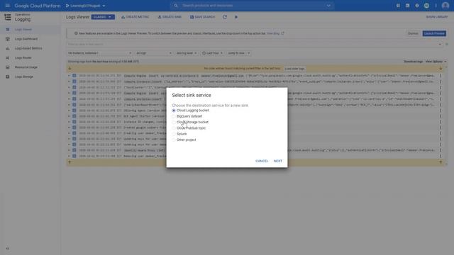 Configuring Log Sinks for Cloud Storage Bucket смотреть онлайн