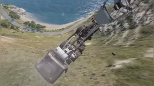 Падение и разбитие машин. BeamNG Drive