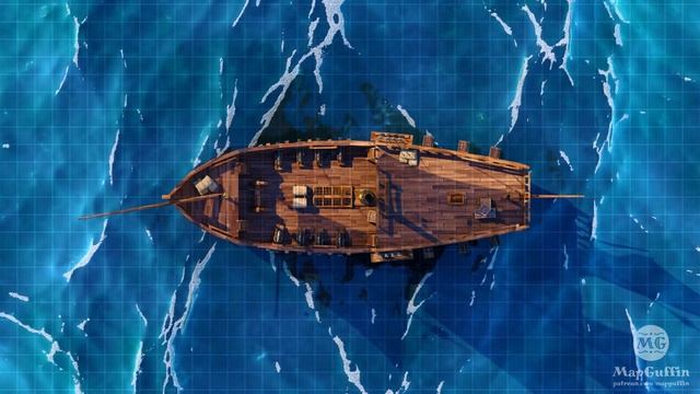MapGuffin - Sandy Seafarer - Upper Deck - Animated Battlemap смотреть онлайн