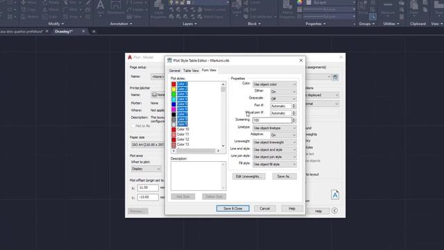 AUTOCAD - Arquivo de pena, carregando arquivo CTB, configurando penas, cores e espessuras. смотреть онлайн